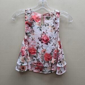 Show Me Your Mumu Women's Floral Print Ruffle Cropped Top Multicolor Size Small